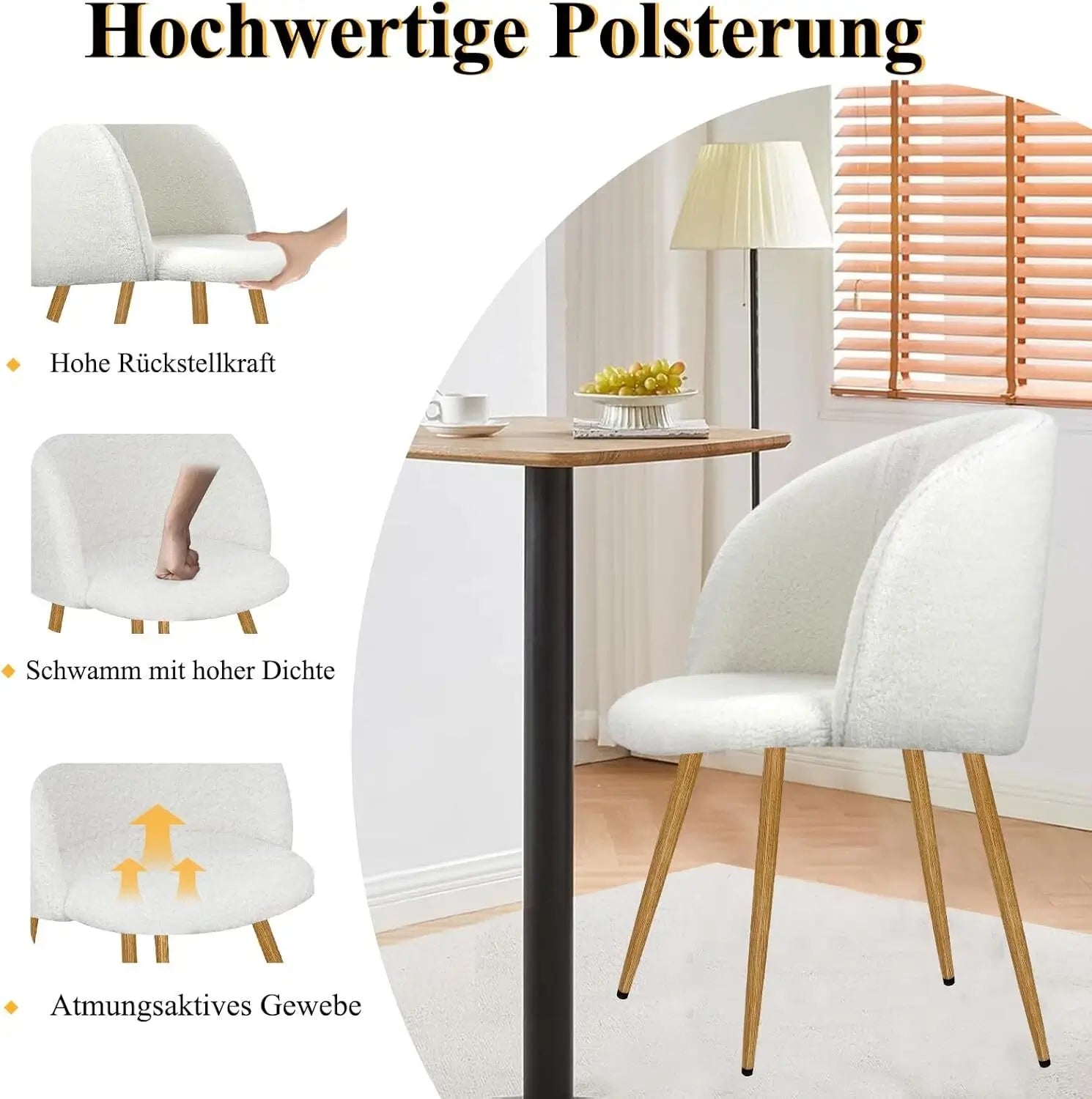Elegante Sitzmöbel mit gepolsterter Rückenlehne