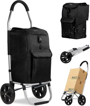 HOMELUX Einkaufstrolley Stabiler, klappbarer mit 41 L Kapazität, multifunktionalem Handwagen, Rollen und abnehmbarer Tasche