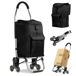 HOMELUX Einkaufstrolley, klappbar, stabil, 41 L Kapazität, multifunktional, Handwagen mit Rollen, abnehmbare Tasche, dreieckige Räder