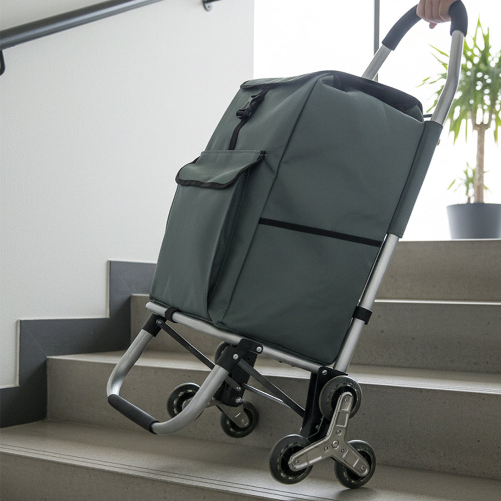 HOMELUX Einkaufstrolley, klappbar, stabil, 41 L Kapazität, multifunktional, Handwagen mit Rollen, abnehmbare Tasche, dreieckige Räder