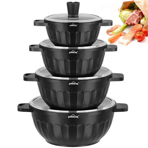 HOMELUX Topf-Set 8-tlg Kochtopf Set Induktions 20-32 cm, PFOA-fre Töpfe Set mit Deckel