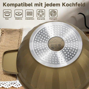 HOMELUX Topf-Set 8-tlg Kochtopf Set Induktions 20-32 cm, PFOA-fre Töpfe Set mit Deckel