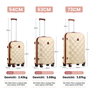 HOMELUX 3-teiliges Hartschalen Kofferset ABS Leicht Reisekoffer Trolley Rollkoffer Set M-L-XL