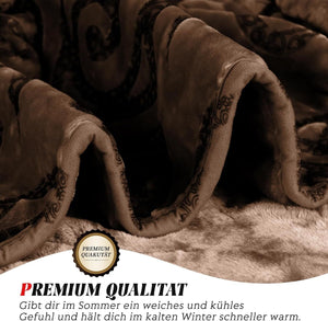 Heimat-Fleece Bett-Kuscheldecke, Flauschig, 200x240cm