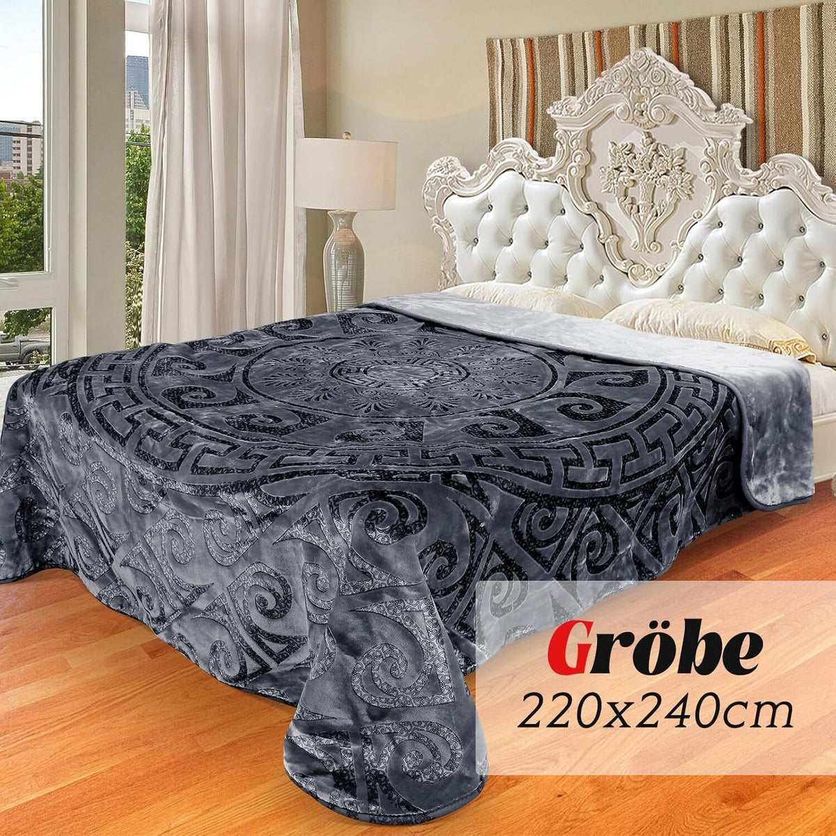 Kuschelige Fleece Wohndecke 200x240cm – Sanfte Plüsch Decke, Weicher Ü – homelux-shop