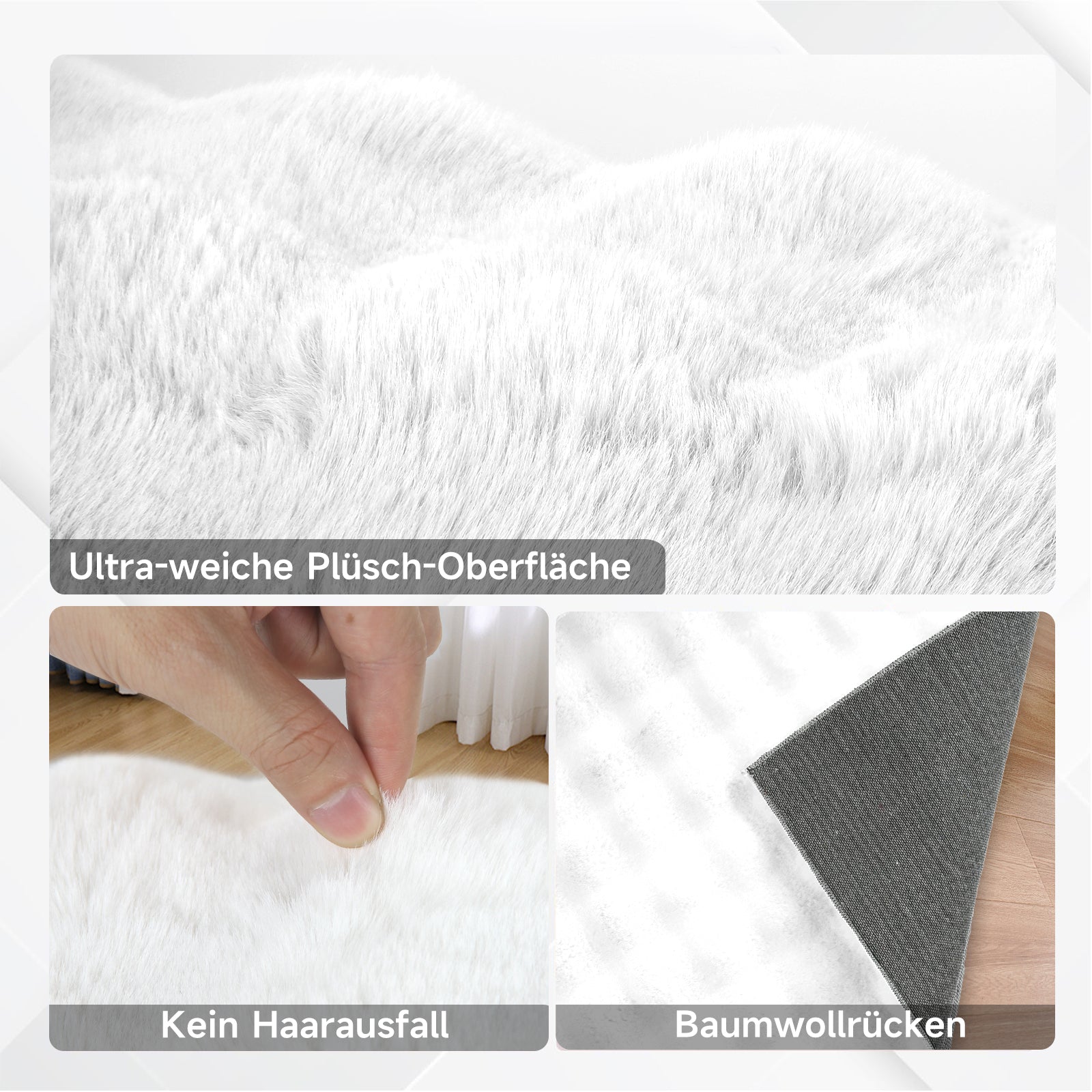 HOMELUX Superweicher Kunstfell Teppich, rutschfest & dekorativ. Idealer Hochflor für Wohnzimmer, Schlafzimmer & Fußbodenheizung geeignet