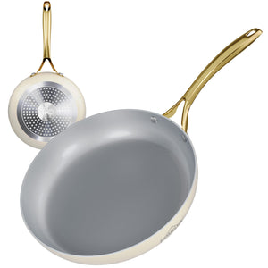 Keramik Antihaft Pfanne Induktion 20/24/28cm (Sie können einen einzelnen Artikel oder ein Set auswählen) Aluguss Bratpfanne Edelstahlgriff