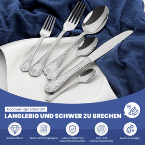 HOMELUX 72-teiliges Besteckset für 12 Personen aus Edelstahl, spülmaschinenfestes Tafelbesteck in edler Geschenkbox