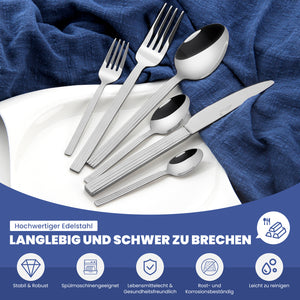 HOMELUX 72-teiliges Besteckset für 12 Personen Edelstahl rostfrei spülmaschinenfest hochglanzpoliert inklusive edler Besteckbox