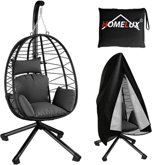 HOMELUX Hängematte mit Gestell, Abdeckung, Hängesessel, Hängeschaukel, Schaukel Outdoor&Indoor, Max. 130 kg (Hängesessel mit Abdeckung)