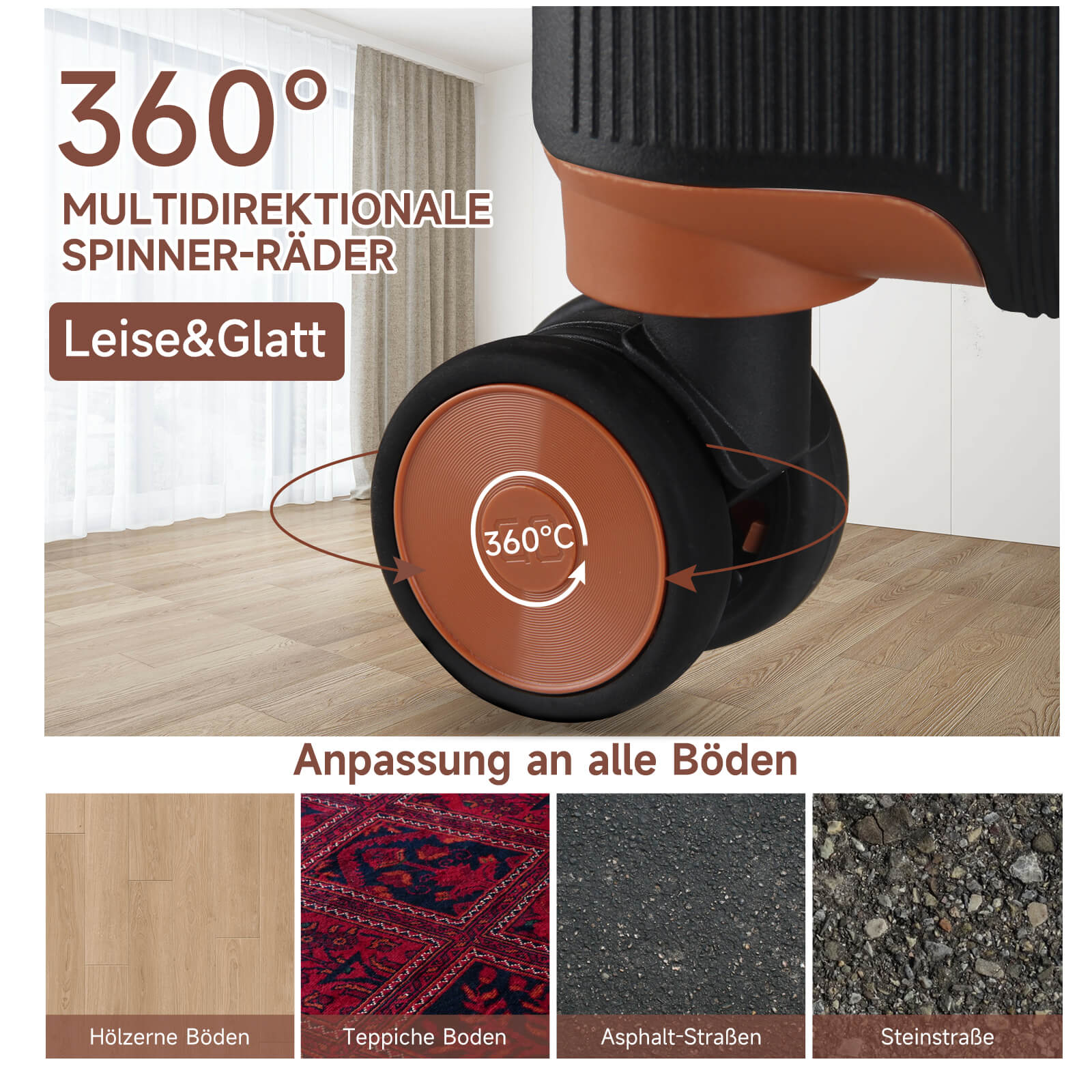 HOMELUX 3-teiliges Kofferset Schwarz Hartschale ABS Leicht Trolley Rollkoffer Hartschalenkoffer Set – M-L-XL