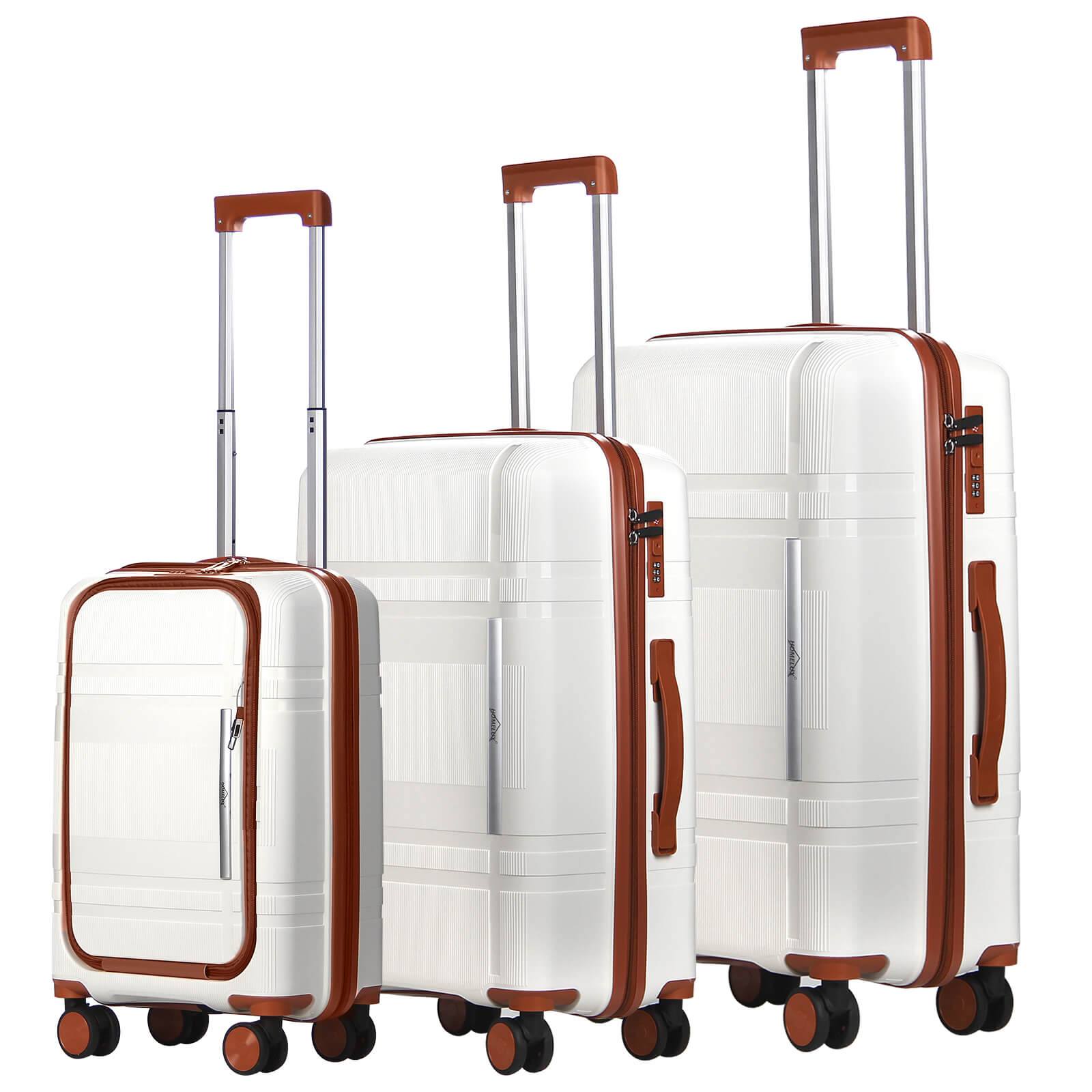 HOMELUX 3-teiliges Kofferset Schwarz Hartschale ABS Leicht Trolley Rollkoffer Hartschalenkoffer Set – M-L-XL