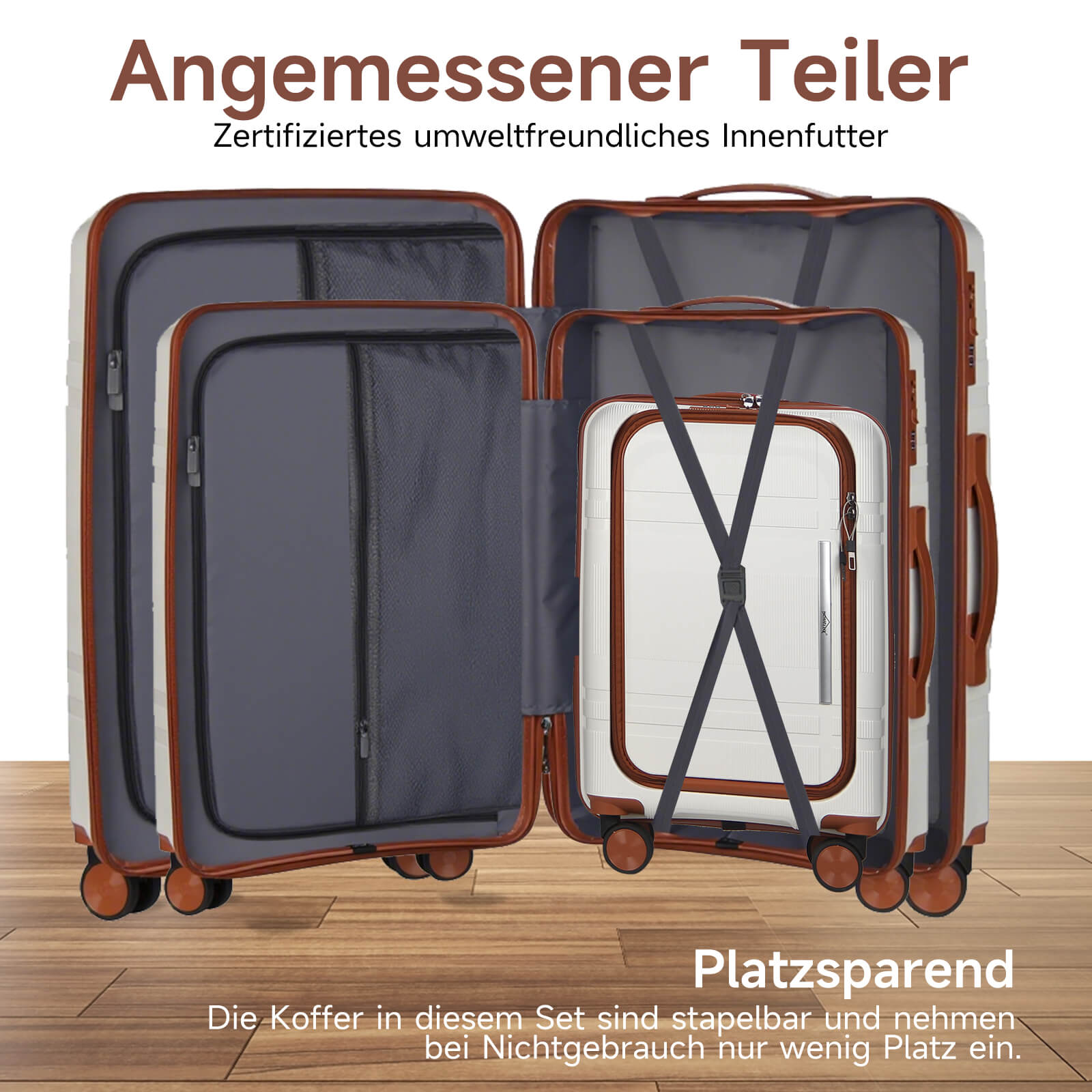 HOMELUX 3-teiliges Kofferset Schwarz Hartschale ABS Leicht Trolley Rollkoffer Hartschalenkoffer Set – M-L-XL
