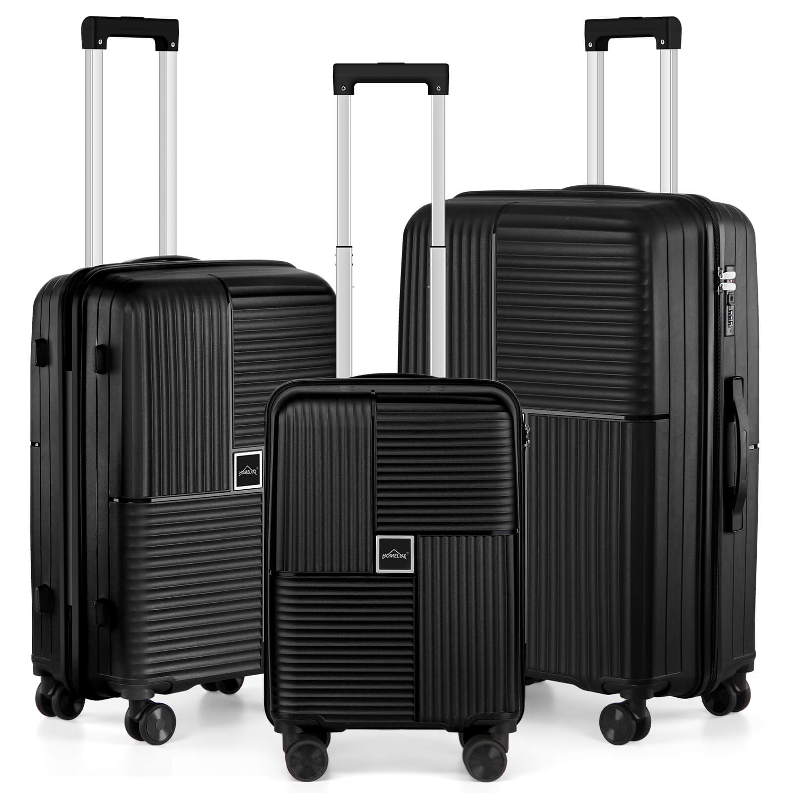 HOMELUX Hartschalenkoffer Set 3-teilig ABS Leicht Trolley Kofferset Rollkoffer Reisekoffer Hartschale M-L-XL