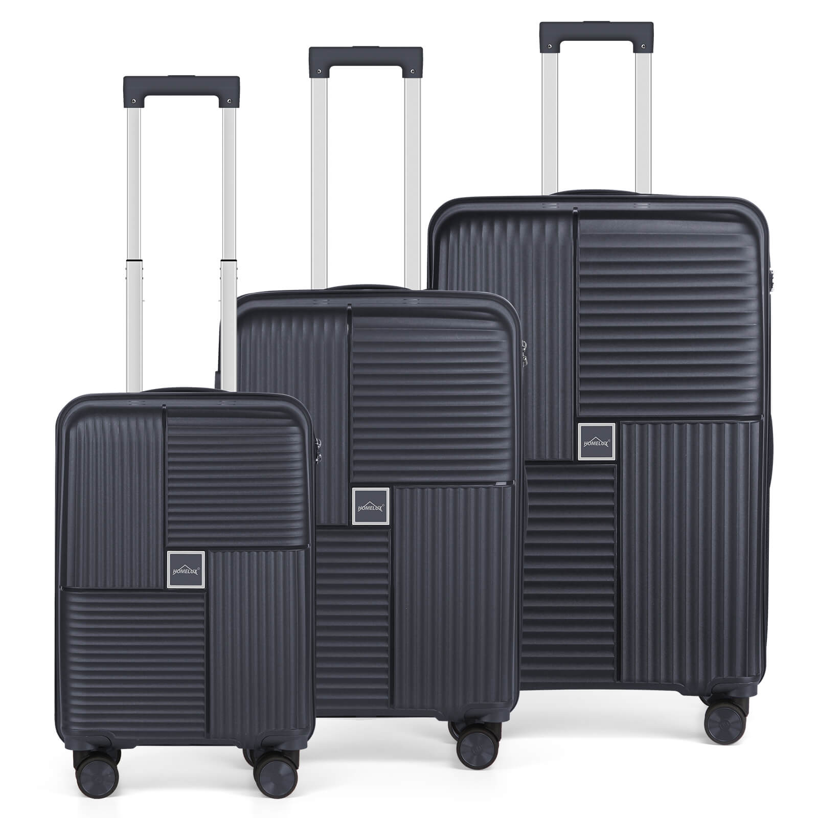 HOMELUX Hartschalenkoffer Set 3-teilig ABS Leicht Trolley Kofferset Rollkoffer Reisekoffer Hartschale M-L-XL