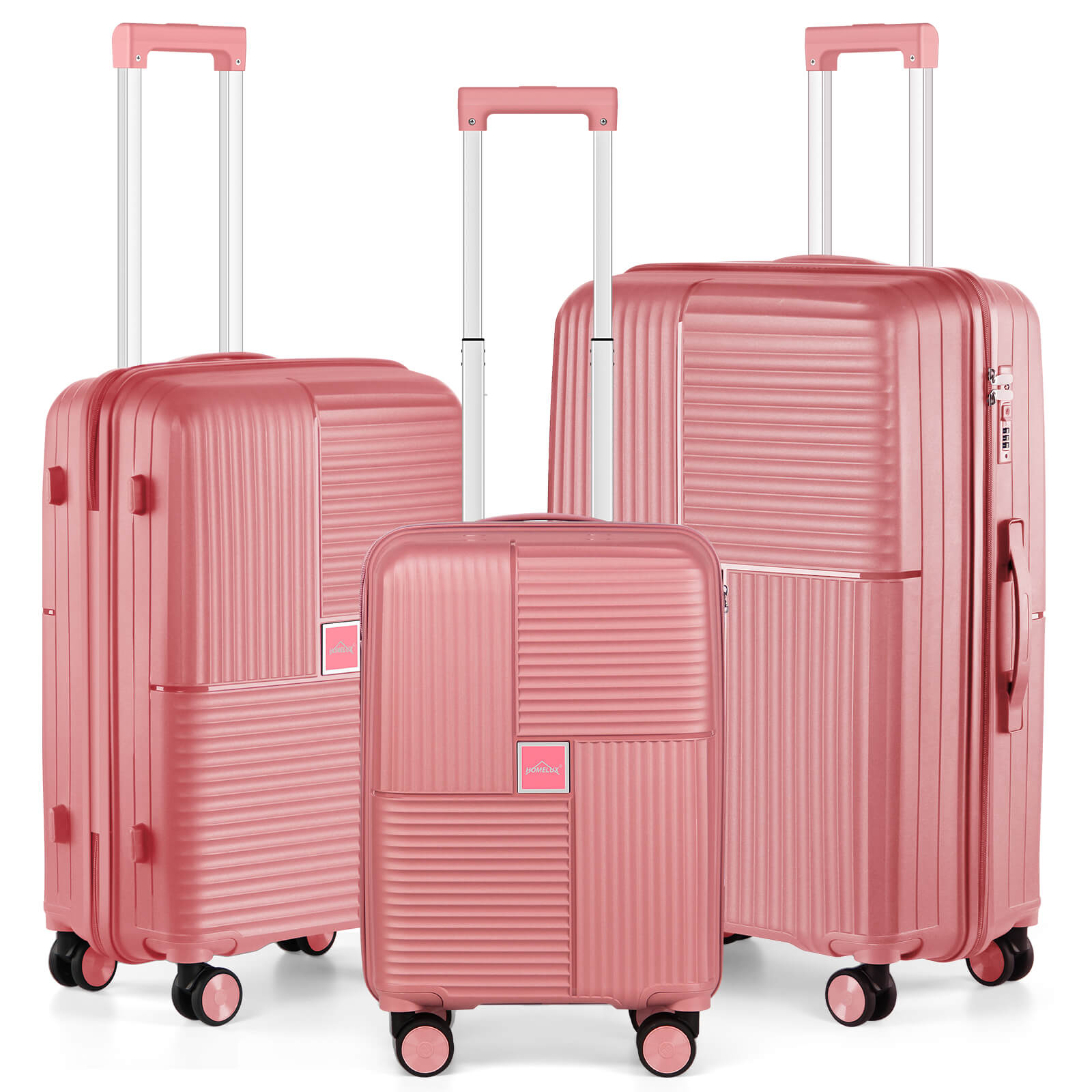 HOMELUX Hartschalenkoffer Set 3-teilig ABS Leicht Trolley Kofferset Rollkoffer Reisekoffer Hartschale M-L-XL