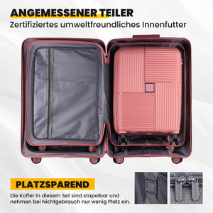 HOMELUX Hartschalenkoffer Set 3-teilig ABS Leicht Trolley Kofferset Rollkoffer Reisekoffer Hartschale M-L-XL