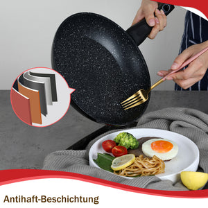 HOMELUX 15-teiliges Topfset Induktion, Antihaft Kochgeschirr-Set aus Aluminium, inkl. Pfannen & Glasdeckel, für alle Herdarten