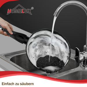 HOMELUX 15-teiliges Topfset Induktion, Antihaft Kochgeschirr-Set aus Aluminium, inkl. Pfannen & Glasdeckel, für alle Herdarten