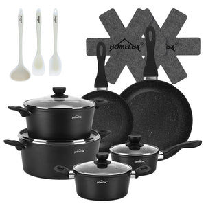 15tlg Topfset Induktions Töpfe Set Antihaft-beschichtete Aluminium KochtopfSet Homelux Töpfe Set