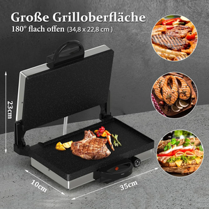 Scheffler 2000W Kontaktgrill Multi-Grill & Brotmaschine + Scheffler 24cm Bratpfanne