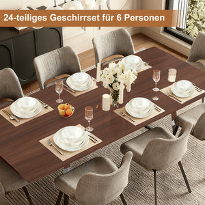 24-teiliges Keramik-Kombiservice für 6 Personen – stilvoll, langlebig und alltagstauglich