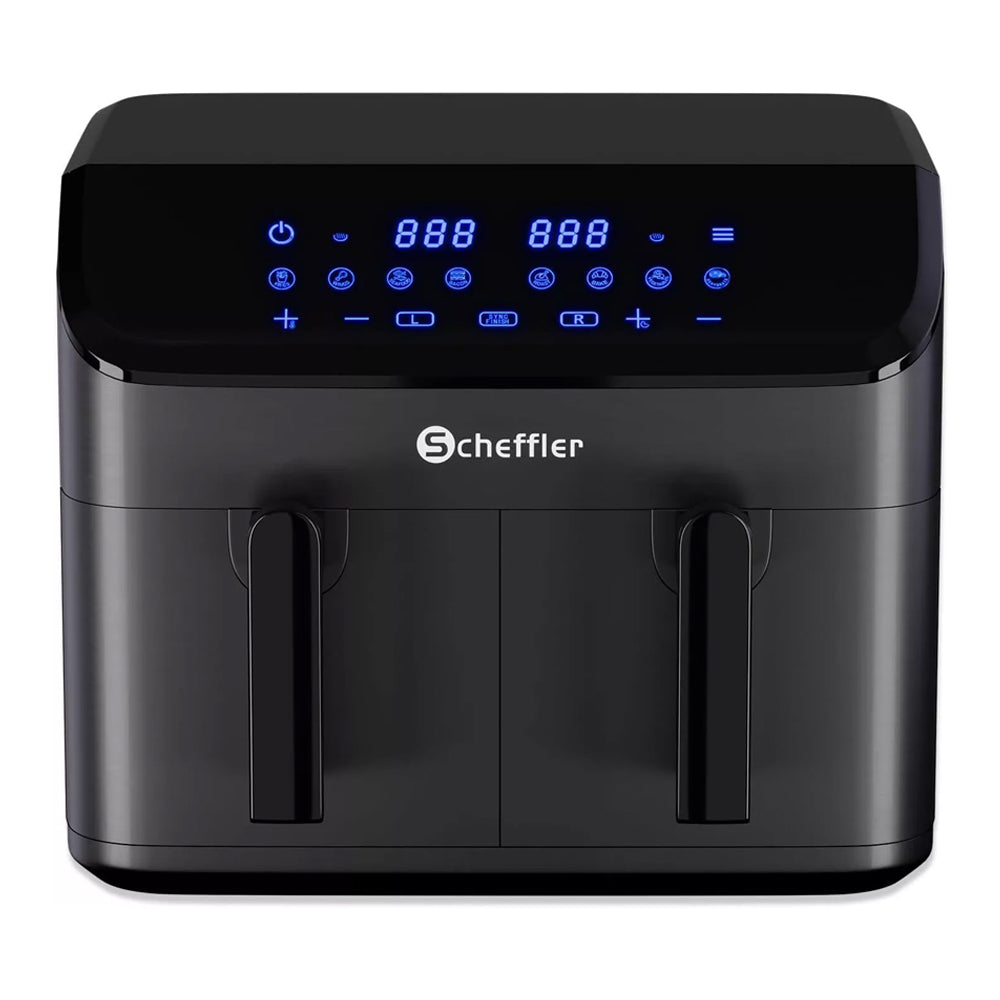 Scheffler Heißluftfritteuse 2 kammern 9L Airfryer 8 Programme Dual Cook & Sync Finish