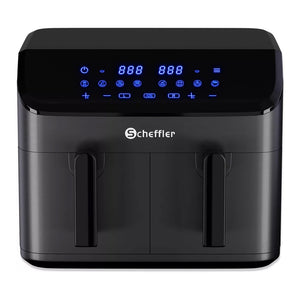 Scheffler Heißluftfritteuse 2 kammern 9L Airfryer 8 Programme Dual Cook & Sync Finish