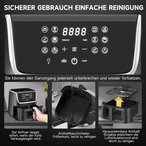 Scheffler XXL 5,5L Airfryer: 1800 Watt, 12 Programme