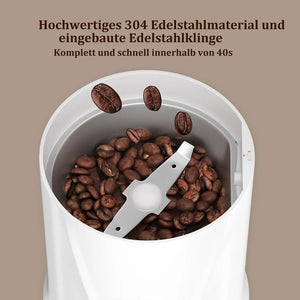 Coffee Grinder 200W Electric Coffee Grinder with 304 Stainless Steel Blade 50g Capacity 
