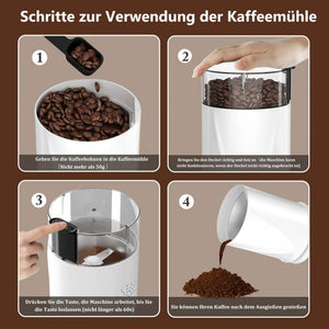 Coffee Grinder 200W Electric Coffee Grinder with 304 Stainless Steel Blade 50g Capacity 