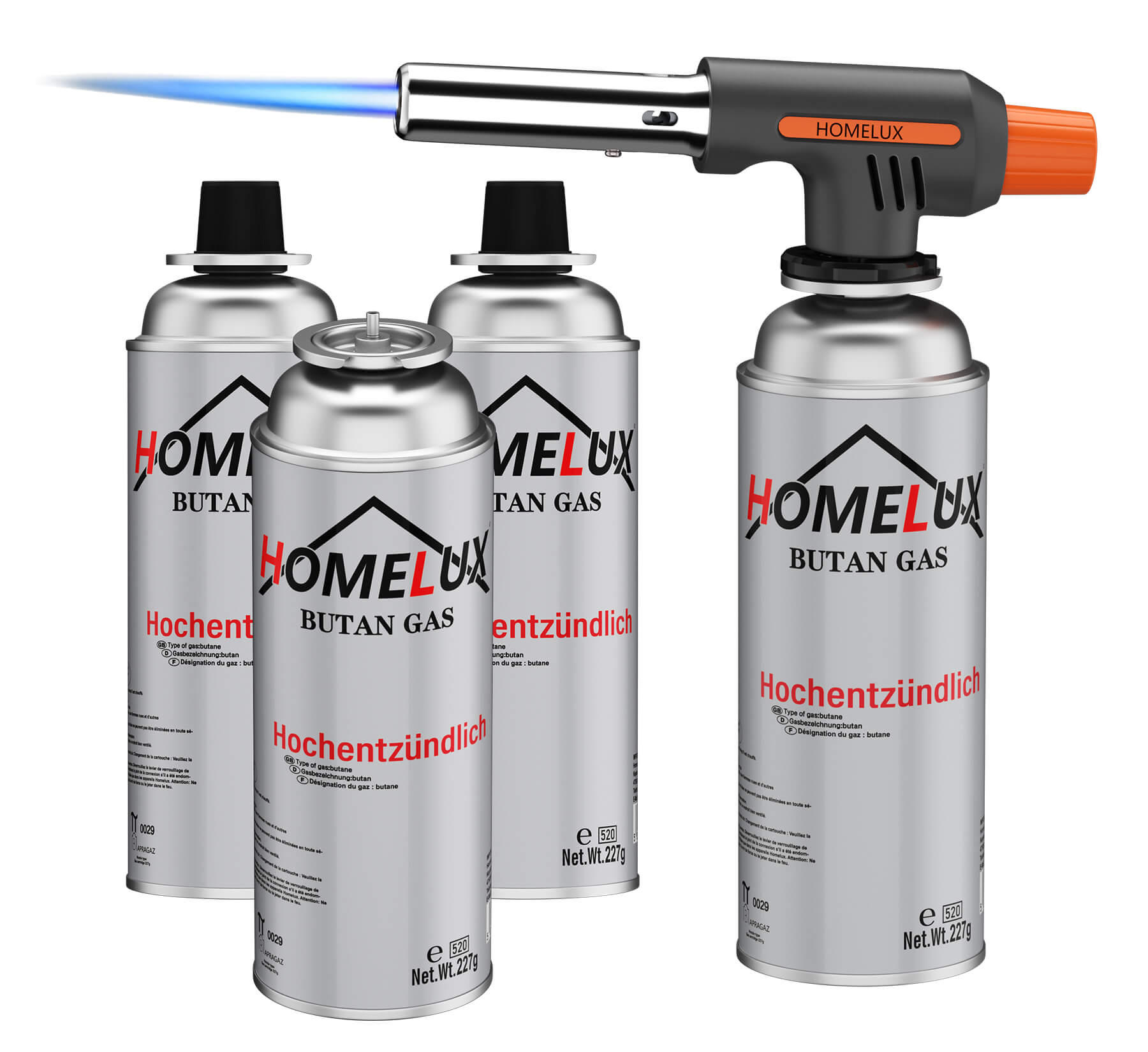 HOMELUX Gasbrenner Vielseitiger Flambier- und Bunsenbrenner bis 1300°C