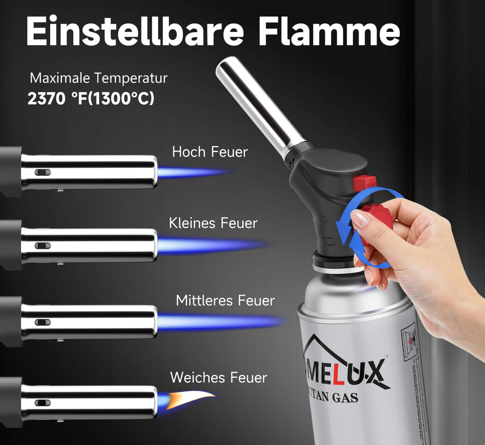 Profi-Küchenbrenner für Crème Brûlée, Steaks und Käse schmelzen
