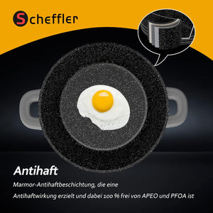 Non-stick coating cooking pot cast aluminum glass lid induction glass lid casserole dish