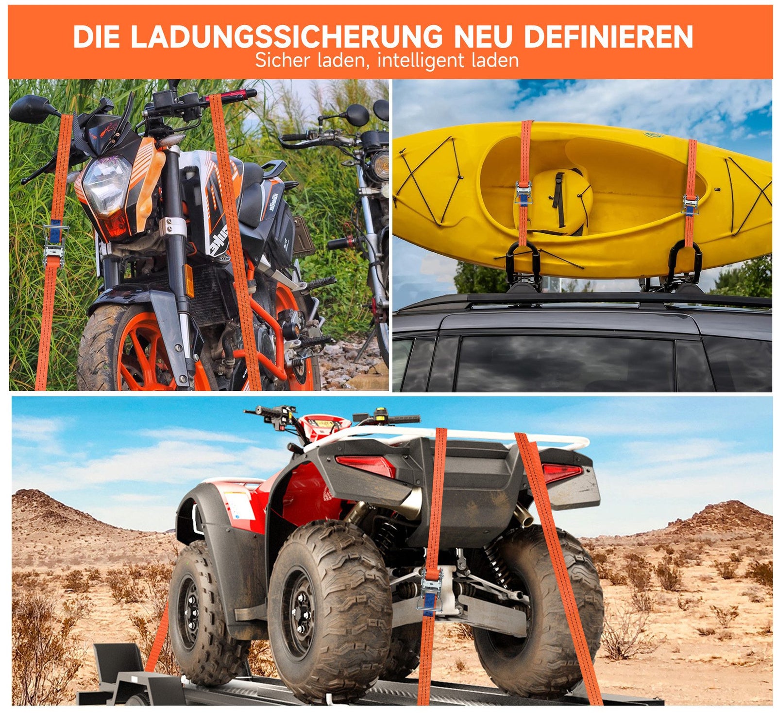 Zuverlässige Spanngurte von HOMELUX – Für Motorräder, Boote, Möbel und mehr