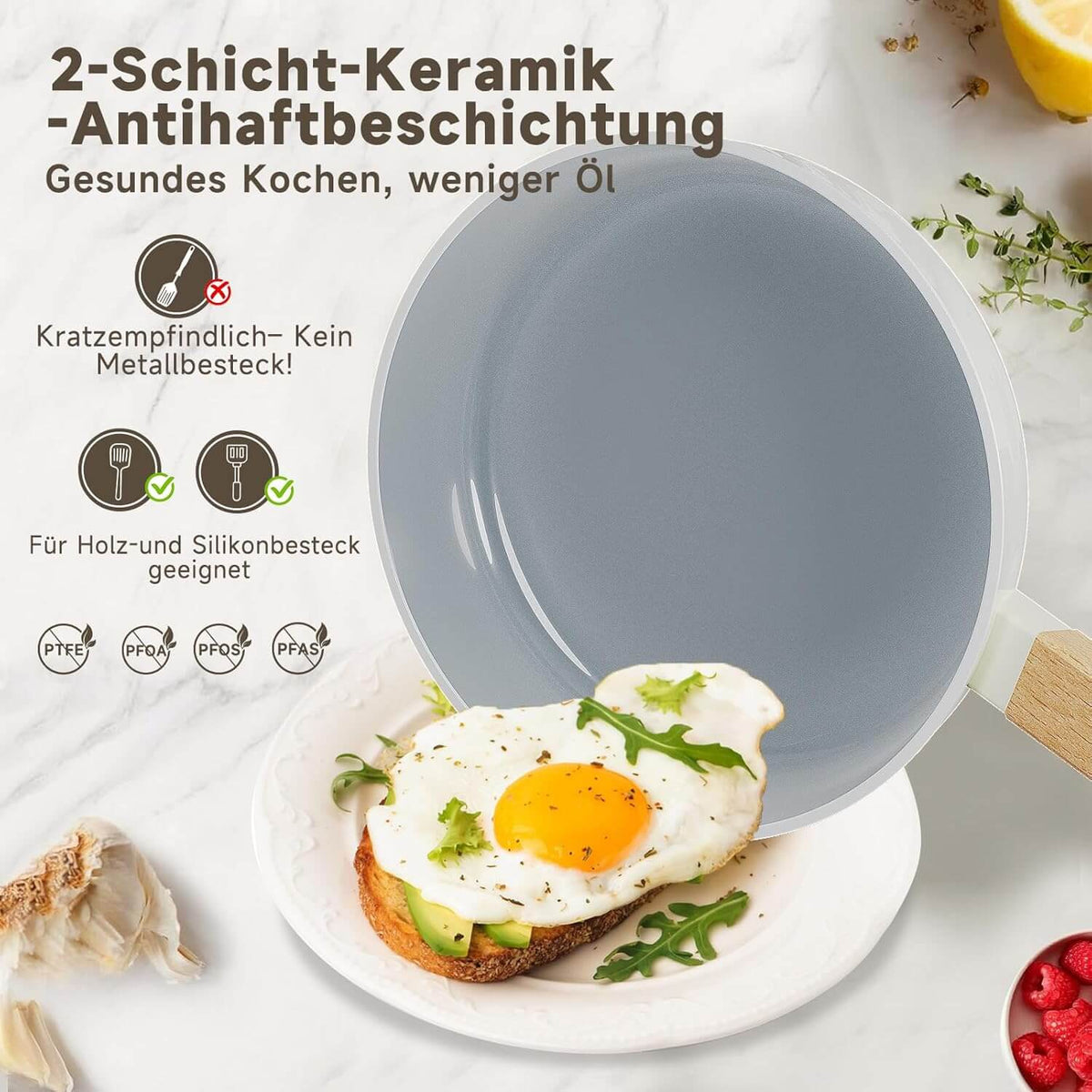 Pfannen-Set Pfanne Ø20/24/28 cm Bratpfanne Antihaftbeschichtung Pfanne Induktion geeignet für alle Herdarten