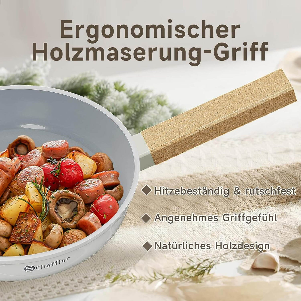 Pfannen-Set Pfanne Ø20/24/28 cm Bratpfanne Antihaftbeschichtung Pfanne Induktion geeignet für alle Herdarten