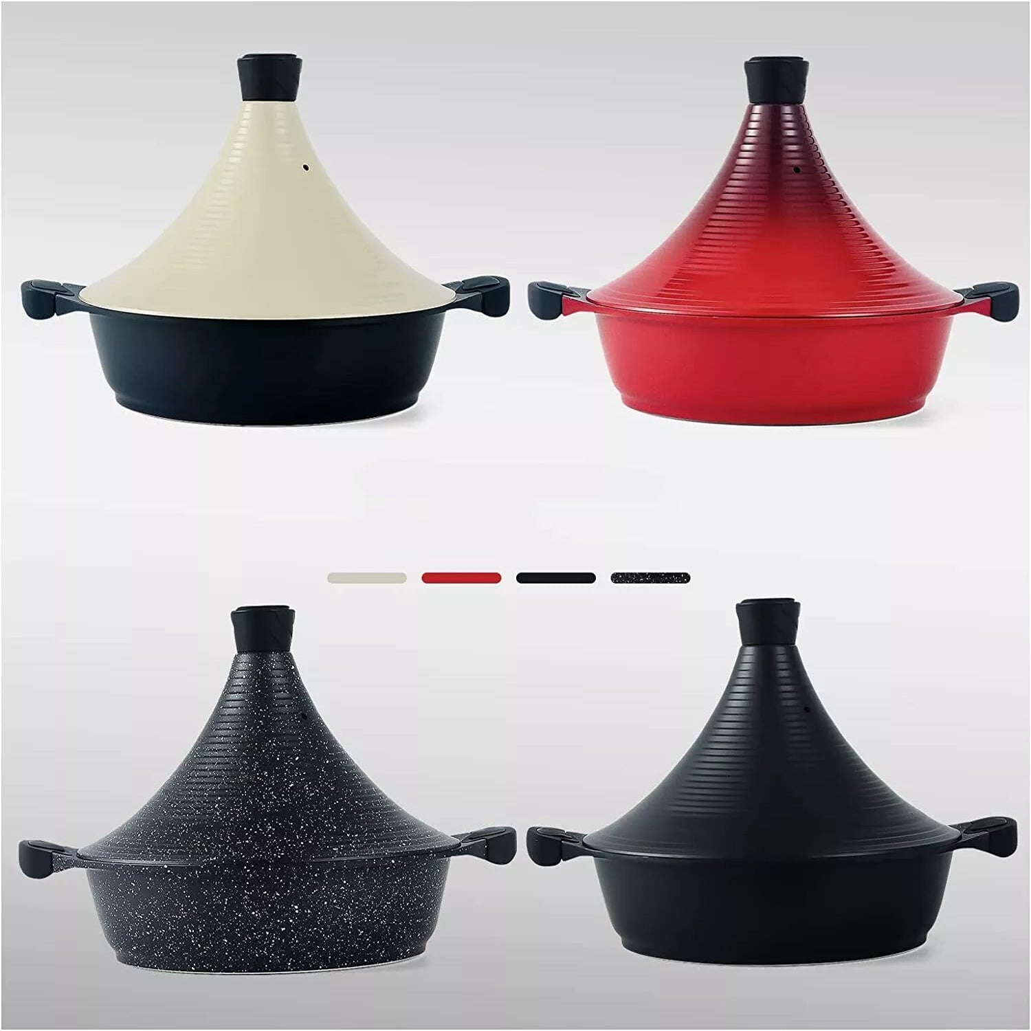 Scheffler Tajine-Topf – Marokkanische Tajine 28 cm Antihaftbeschichtung aus Aluminium mit konischer Form