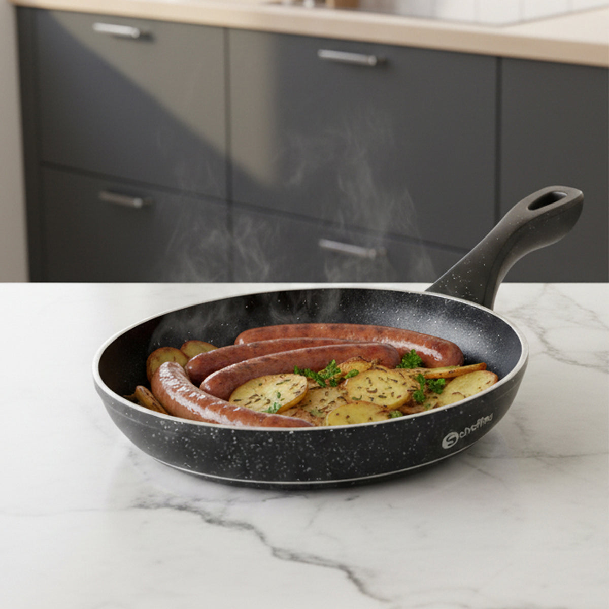 Pan 24cm frying pan, pan induction, coated pan with non-stick coating, suitable for all types of stoves (24cm