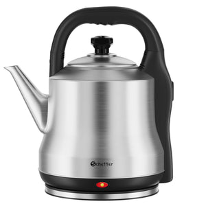 Scheffler XXL Retro Wasserkocher 6 Liter, 1800W Edelstahl Teekocher Kabellos, Schnellkochfunktion, BPA-frei, Filter & Auto-Off