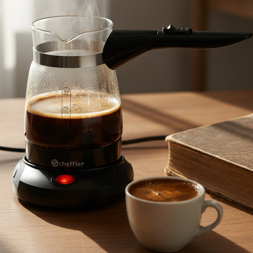 Elektrischer Türkischer Kaffeekocher 600W 0,5L Glas Mokkakocher Espressokocher