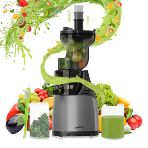 HOMELUX Slow Juicer Entsafter, 140mm XXL Einfüllschacht für ganze Früchte, 150W Kaltpresse Saftpresse, Hohe Saftausbeute
