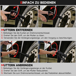 11-teilig Drehmomentvervielfältiger 4800 Nm 1:64 Drehmomentverstärker Radmutternschlüssel Lkw Werkzeug-Set mit Koffer
