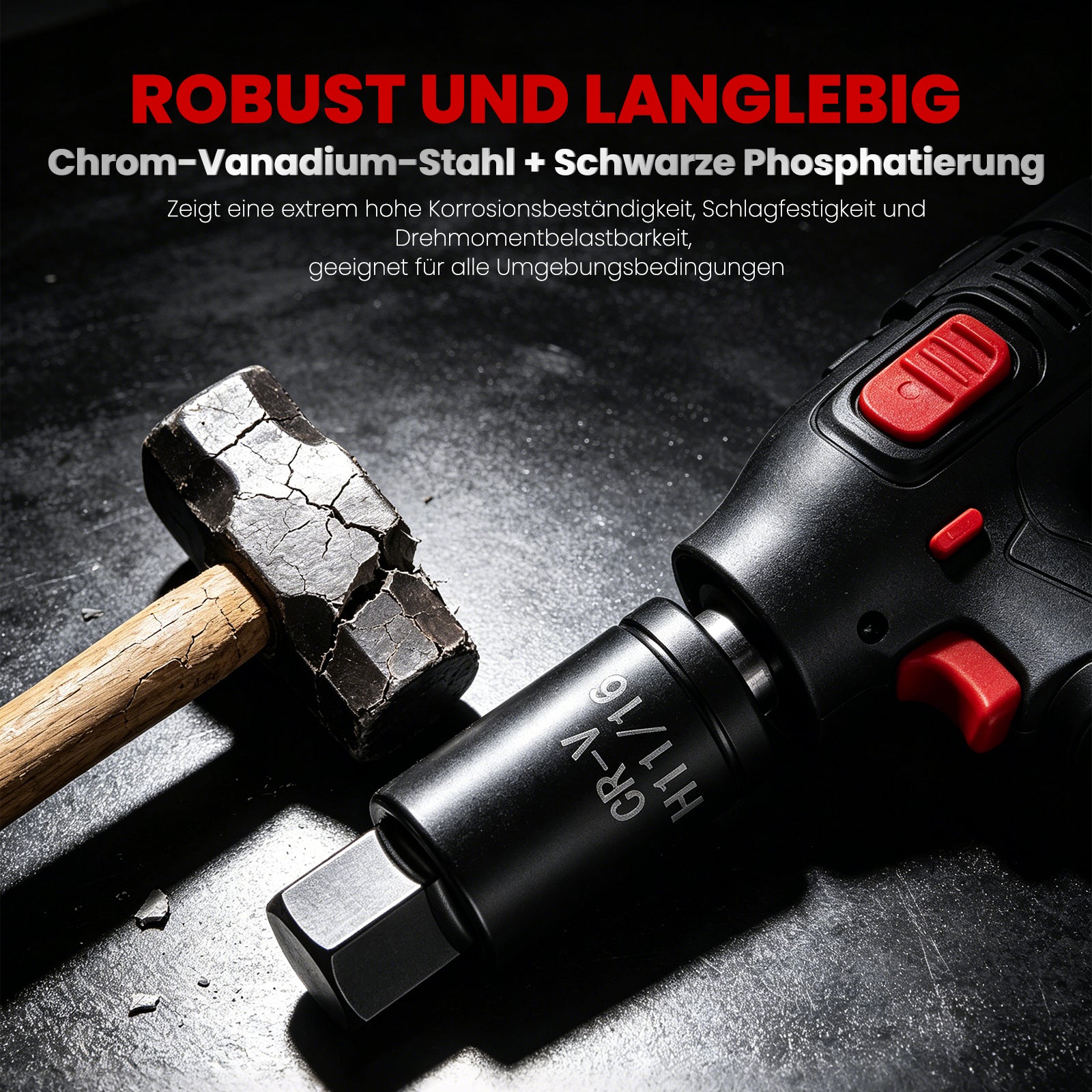 107-tlg. Schlagsteckschlüsselsatz 1/4" 3/8" 1/2" | CR-V Stahl | Torx, E-Torx & Sechskant Bit-Stecknüsse im robusten Koffer