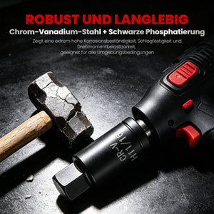 107-tlg. Schlagsteckschlüsselsatz 1/4" 3/8" 1/2" | CR-V Stahl | Torx, E-Torx & Sechskant Bit-Stecknüsse im robusten Koffer