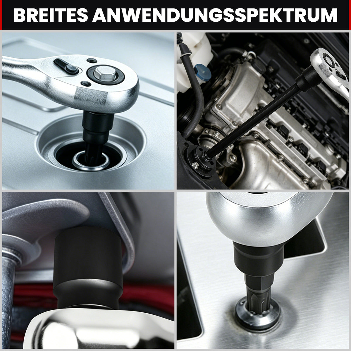 107-tlg. Schlagsteckschlüsselsatz 1/4" 3/8" 1/2" | CR-V Stahl | Torx, E-Torx & Sechskant Bit-Stecknüsse im robusten Koffer