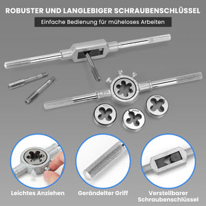 110-teiliges metrisches Gewindeschneid-Set für präzise Innen- und Außengewinde aus gehärtetem Stahl
