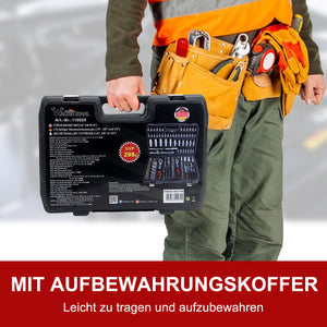 172-teiliger Steckschlüsselsatz aus Chrom-Vanadium-Stahl mit Ratschen, Bits und umfangreichem Zubehör im Koffer