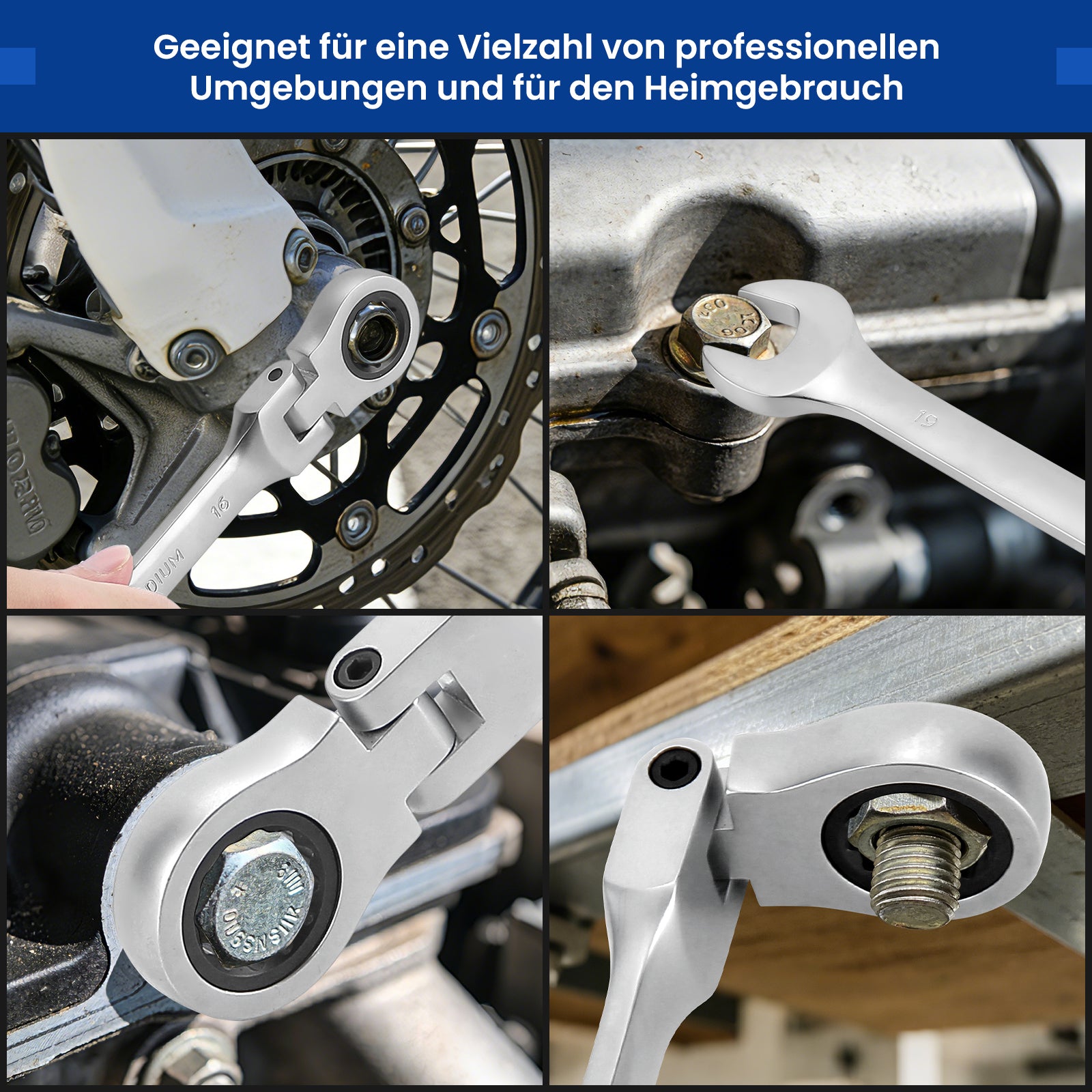 22 tlg. Gelenk Ratschenschlüssel Set 6-32mm Flexibel 72 Zähne Chrom Vanadium Knarrenschlüssel im Koffer