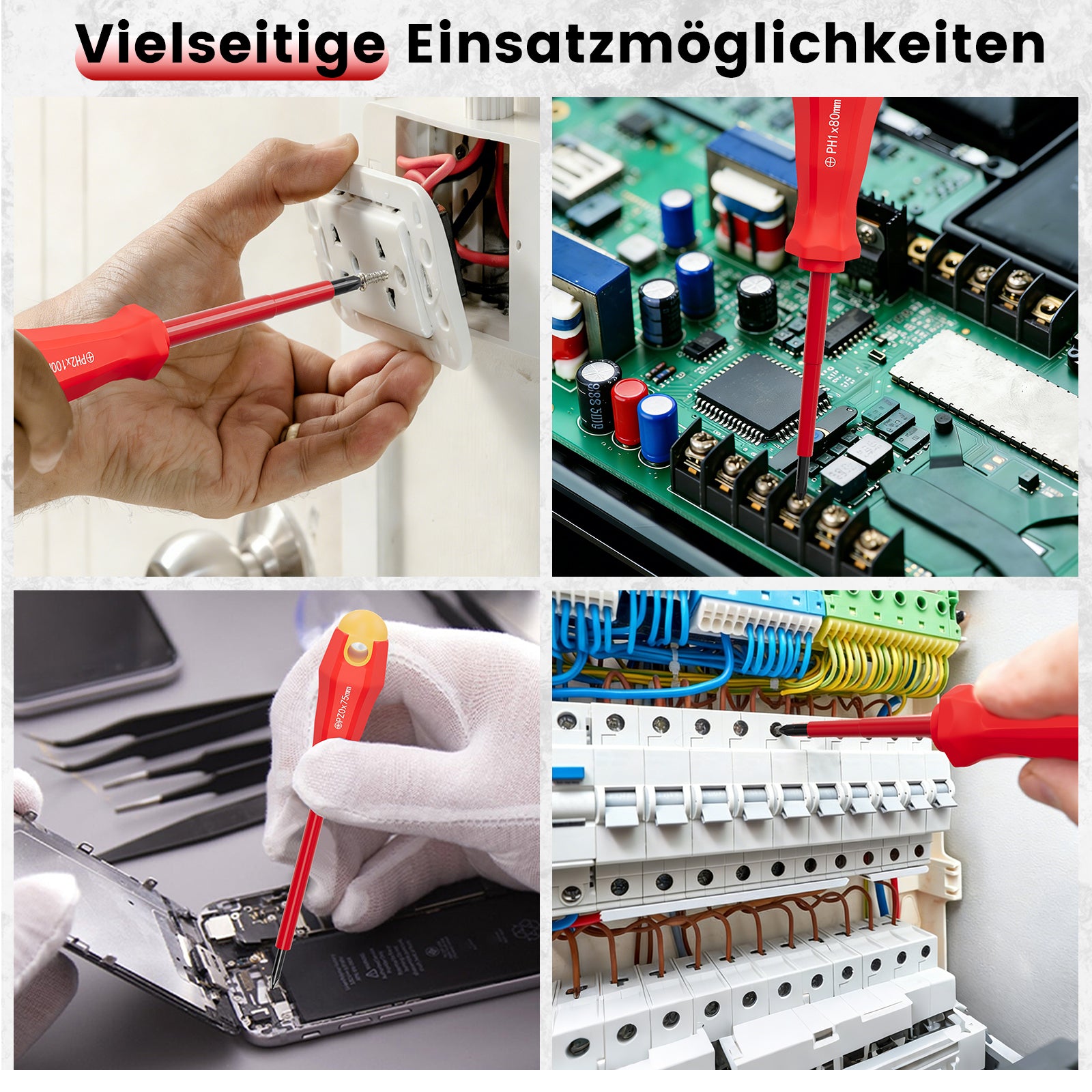 11-teiliges isoliertes Schraubendreher-Set mit magnetischen Spitzen, Chrom-Vanadium-Stahl und stabilem Koffer